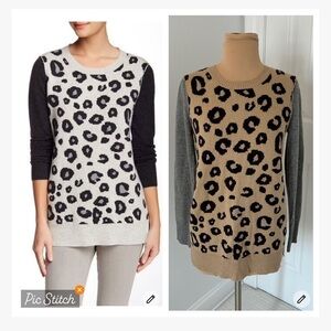 Michael Stars Wool/Cashmere Blend Leopard Print Sweater